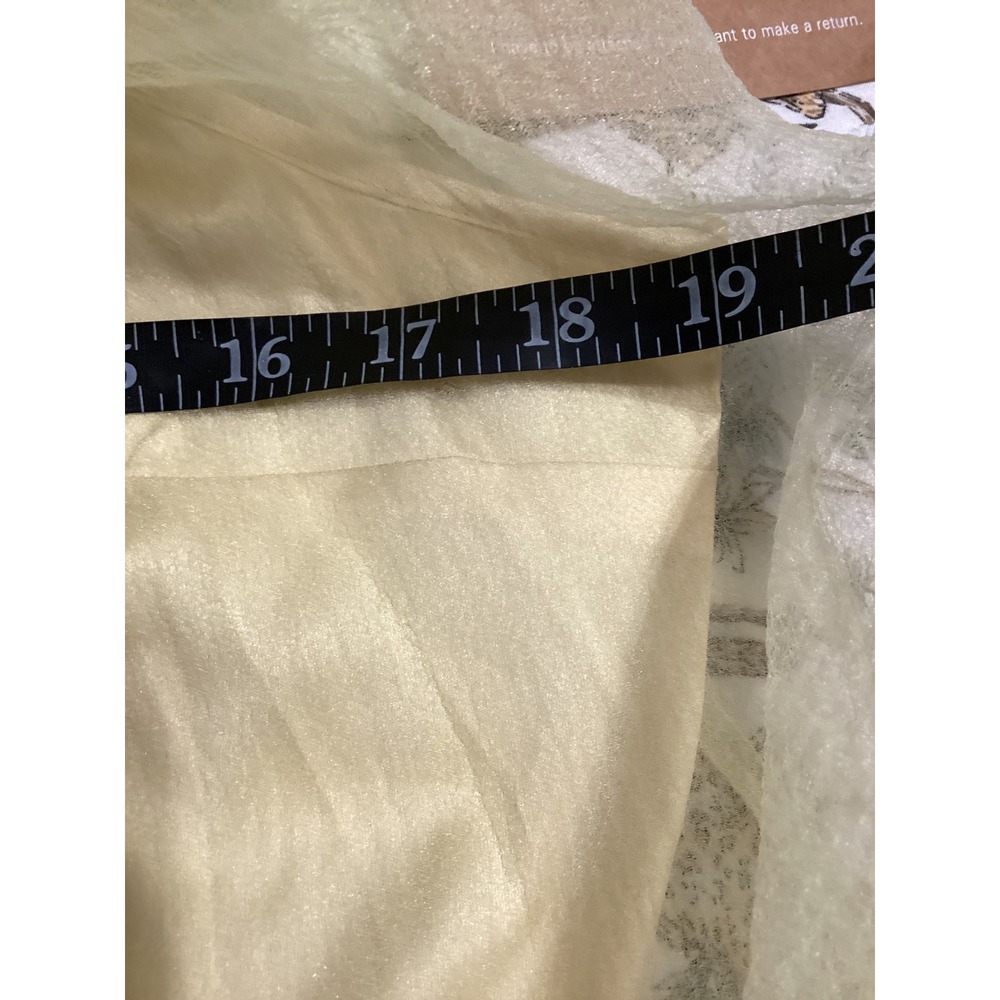 Few Moda CAARA Women Yellow Sheer Organza Overlay Slip Dress Set Size Large NWT - Picture 7 of 12